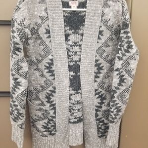 Knit open front sweater with pockets